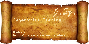 Jagerovits Szabina névjegykártya